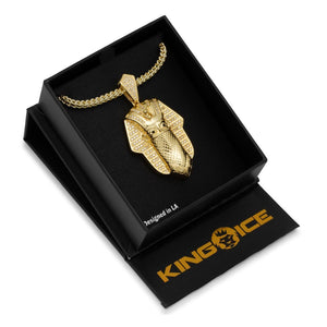 14K Gold CZ Bandana Pharaoh Necklace