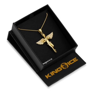 14K Gold Mini Praying Angel Necklace