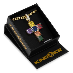 Spectrum Cross Necklace