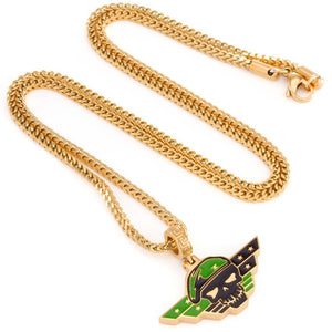 Suicide Squad x KING ICE - Stainless Steel Rick Flag Necklace (Gold)