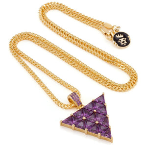 The 14K Gold Trinus Necklace (Purple)
