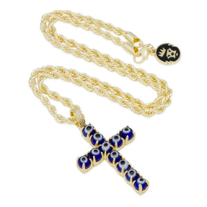 The Blue Evil Eye Cross