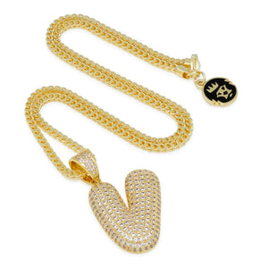 The Bubble Letter V Necklace