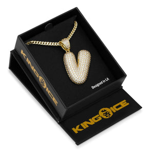 The Bubble Letter V Necklace