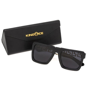 Greek Key Shades with Glossy Black Frame