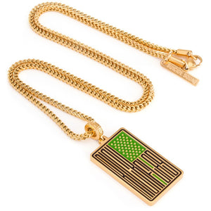 Suicide Squad x KING ICE - Stainless Steel Rick Flag Emblem Necklace (Gold)
