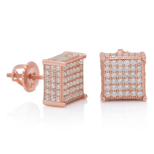 Sterling Silver Triple Row Earrings