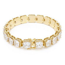 Load image into Gallery viewer, The 14K Gold Princess Cut Tennis Bracelet

