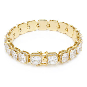 The 14K Gold Princess Cut Tennis Bracelet