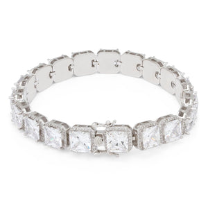 The White Gold Princess Cut Tennis Bracelet