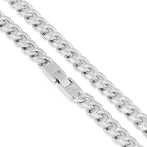 10mm White Gold Stainless Steel Miami Cuban Choker Set