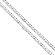 Load image into Gallery viewer, 4mm White Gold Tennis Choker Set
