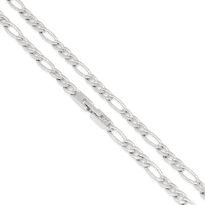 5mm White Gold Figaro Choker Set