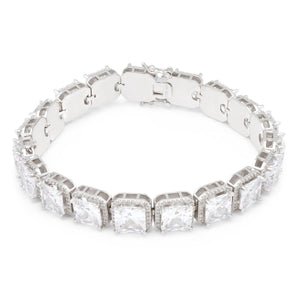 The White Gold Princess Cut Tennis Bracelet
