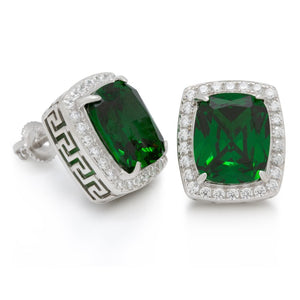 Sterling Silver Emerald Crown Julz Earrings