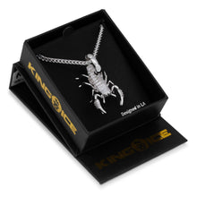 Load image into Gallery viewer, The White Gold 3-D Scorpion King Necklace
