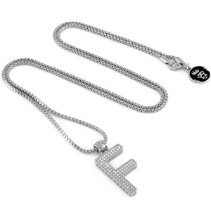White Gold Letter "F" Necklace
